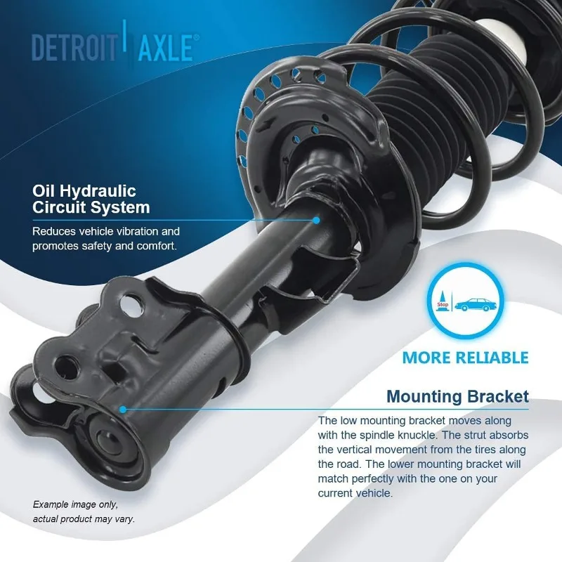 Oś Detroit — комплект амортизаторов передних стоек из 6 шт. для Hyundai Elantra 2011-2016 годов 2012 2013 2014 2015 стойки со спиральной пружиной в сборе Sw