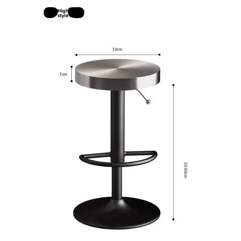 Modern Adjustable Bar Stools with Round Metal Seat Counter Height Stools for Kitchen Island and Bar Area
