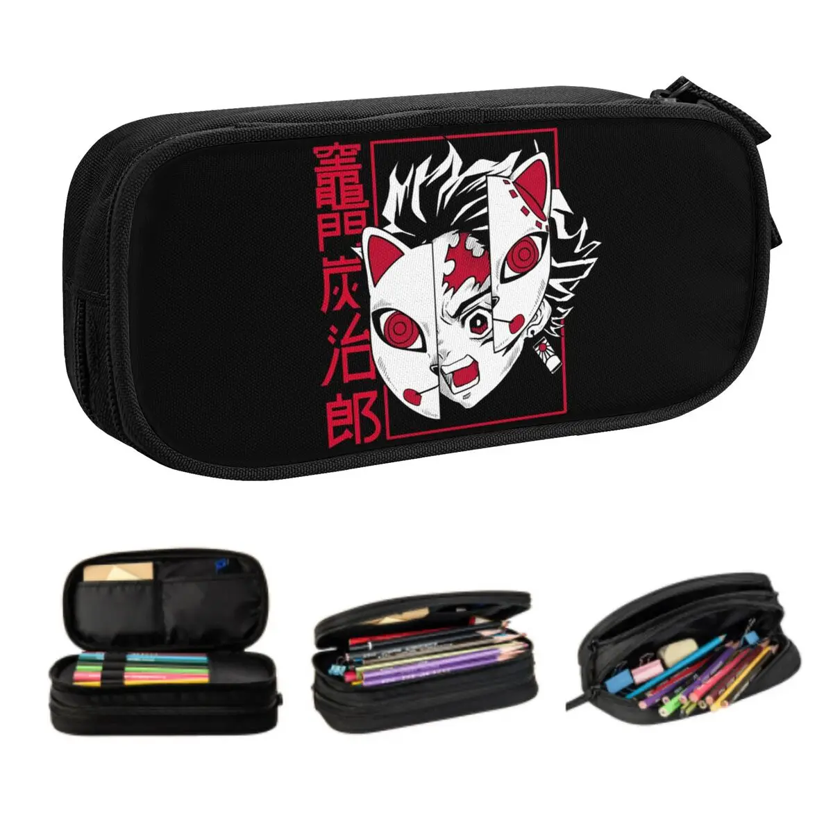 Custom Demon Slayer Kimetsu No Yaiba School Pencil Case Girls Boys Big Capacity Kamado Tanjirou Pencil Box Students Stationery