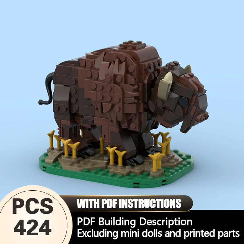 

Creators Animal Series Model MOC Building Bricks American Bison Modular Technology Gifts Holiday Assemble Children Toys Suit