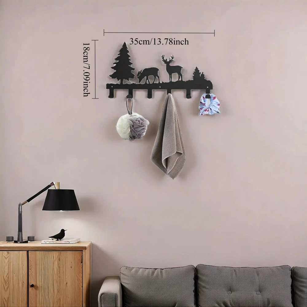 Einfache Wandskulpturen aus schwarzem Metall – robuste, rostfreie, wasserdichte Wandhalterung mit mattem Finish für Mäntel, Hüte, Taschen, Handtücher
