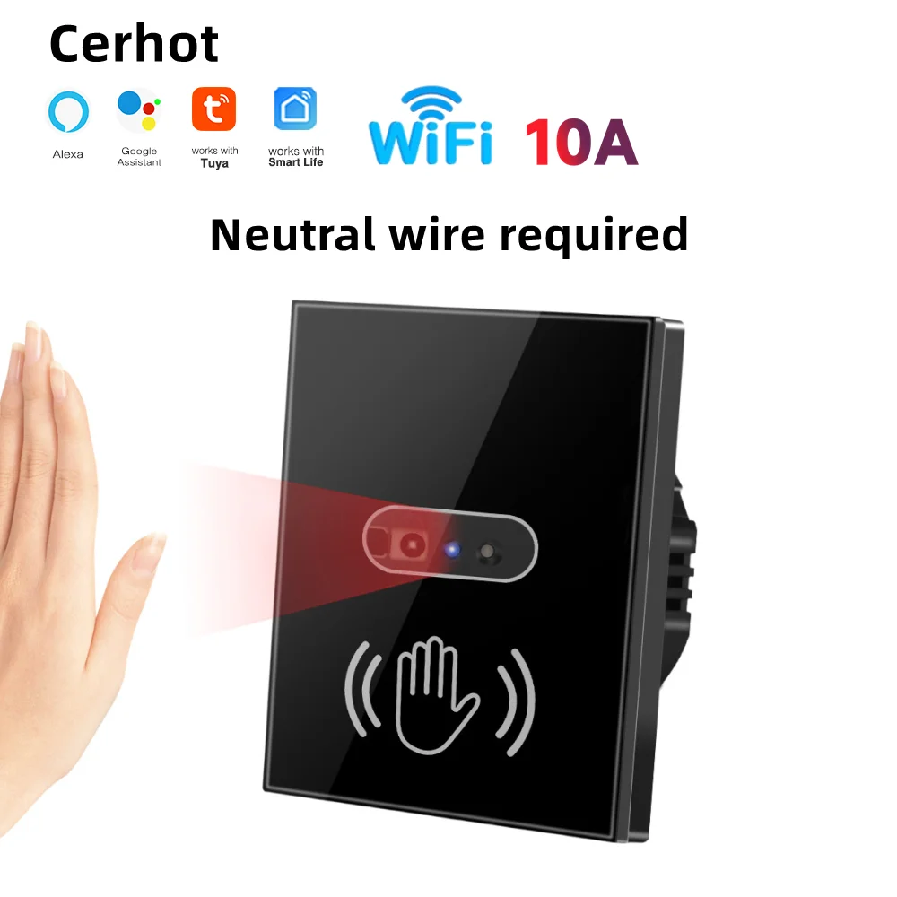 

Cerhot Tuya Wi-Fi умный переключатель волновой датчик движения Wi-Fi переключатель инфекционные переключатели не нужны сенсорные ИК-переключатели с активацией движения