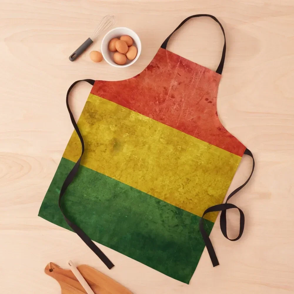 

Distressed Rasta Flag Apron Korean Dress Home and kitchen products Kitchen For Women Apron