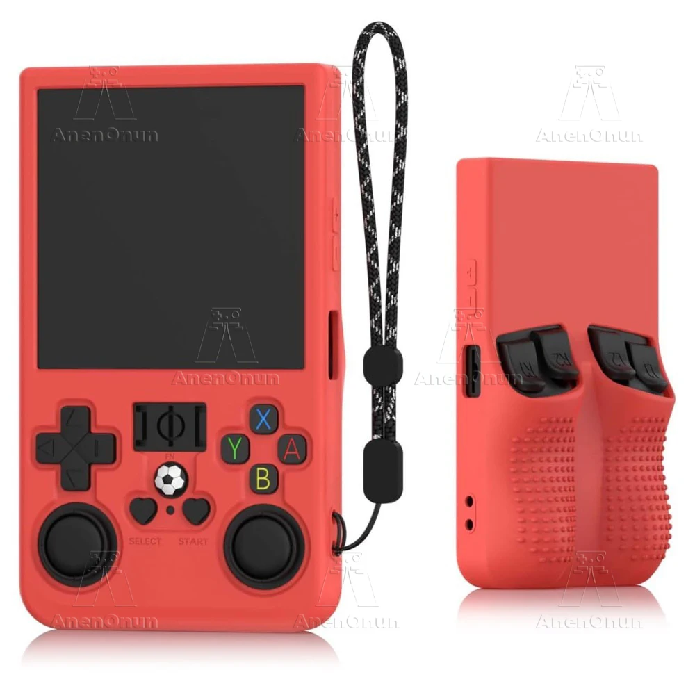 

R36MAX Silicone Case with Wrist Strap Full Cover Anti-fall Anti-Scratch Non-Slip All-Round Protection Durable Soft Shell - Red