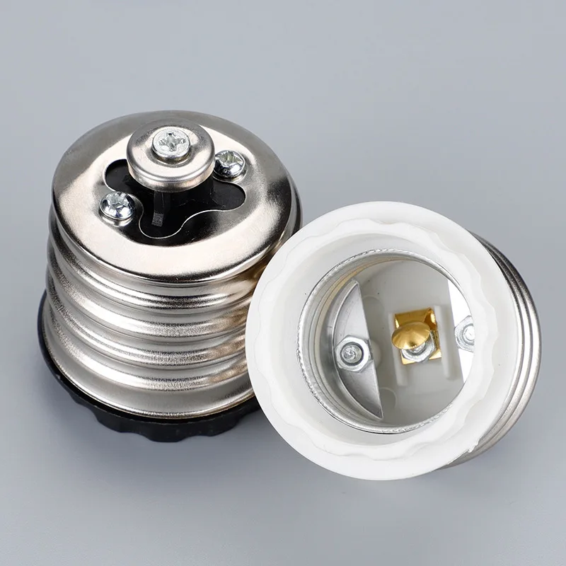 

Переходная головка лампы Железный никелированный внешний E40 в внутреннюю головку лампы E27 Пластиковый патрон лампы E40-e27 B1