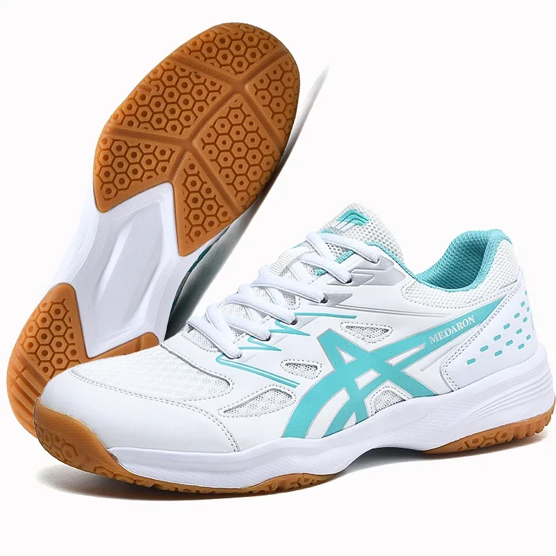 

Badminton Shoes Men Women White Professional Volleyball Tennis Shoes Indoor Anti-Slippery Pingpong Training Sneaker Soft Sole