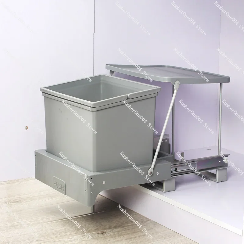 Multi functional classified trash can hidden in kitchen cabinet Sink Bottom trash can Snap open cabinet trash can