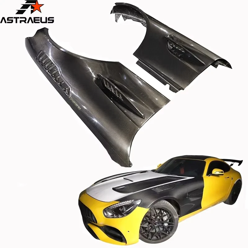 

Z-ART Dry Carbon Fiber GTR Pro Высококачественное переднее крыло из углеродного волокна для Mercedes-Benz AMG GT GTS 2015-2023