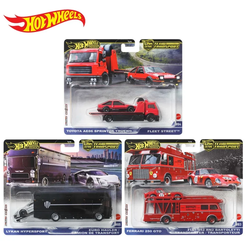 

New Hot Wheels Team Transport Series Children'S Toy Car Models Car Culture Ferrari 250GTO Toyota AE86 Boys Festiva Gifts