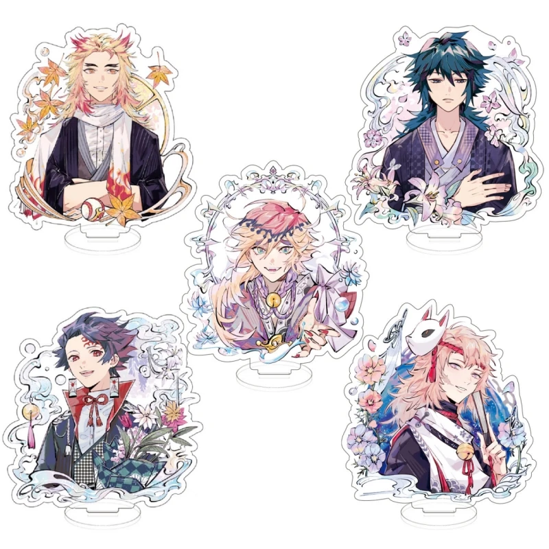 

Demon Slayer: Kimetsu no Yaiba Flower version Acrylic stand Rengoku Tomiyoka Kamado figure Stand Plate Cosplay Prop Decor