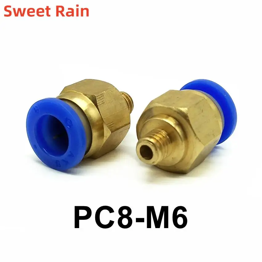 10 Stks/partij Pneumatische Fitting M6 Draadbuis Od. 4Mm 6Mm 8Mm Snelle Verbinding Connector PC4-M6 PC6-M6 PC8-M6