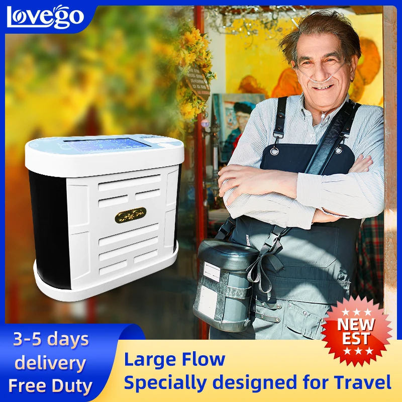 

1680ml Portable Oxygen Concentrator with 50% Larger Oxygen Bolus Equal to 5 Liters Designed for Travel and Outside Activities