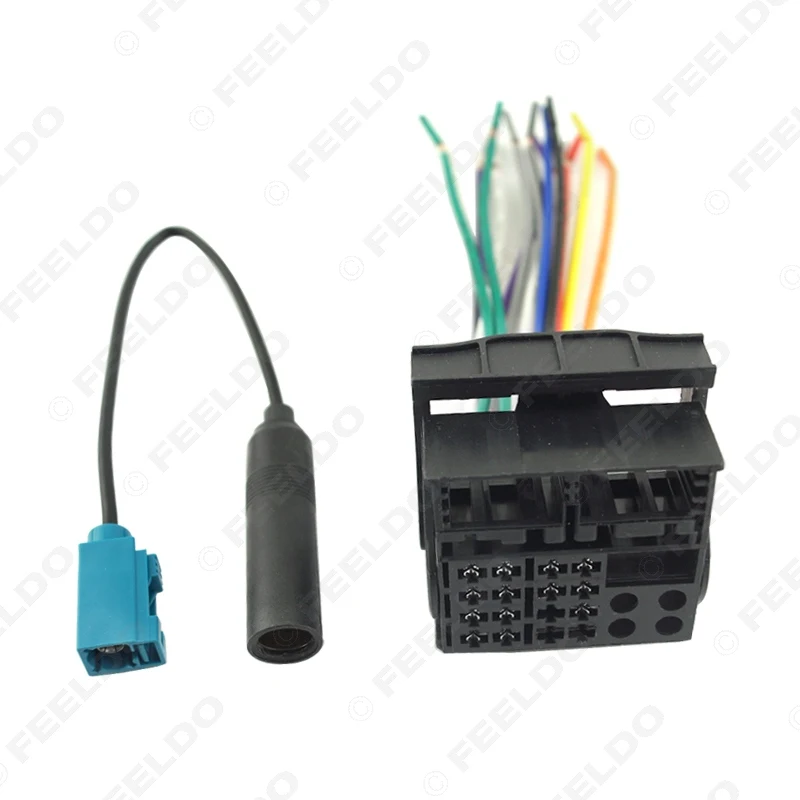 

FEELDO 1 комплект автомобильного стерео головное устройство жгут проводов с FRAKA Radio Anatenn Jack для Volkswagen Factory OEM Radio CD # ФД-3144