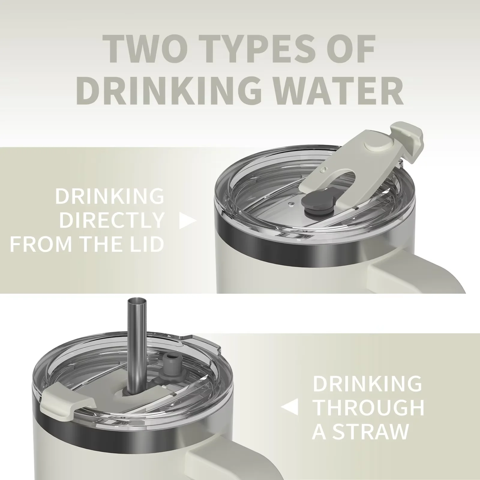 كوب ماء 20 أونصة/591 مل بمقبض، كوب معزول مانع للتسرب، مكنسة كهربائية من الفولاذ المقاوم للصدأ للقهوة، للسيارة والسفر