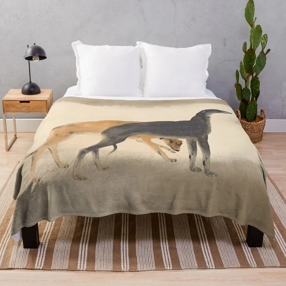 Two Greyhounds Throw Blanket Giant Sofa Flannel Blankets