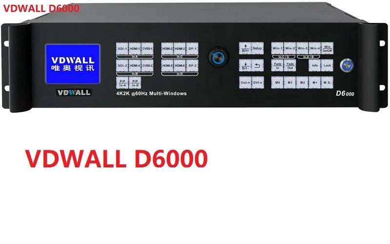 VDWALL D6000 4K2K multi-window 60hz LED display splicer full option output DVI*16