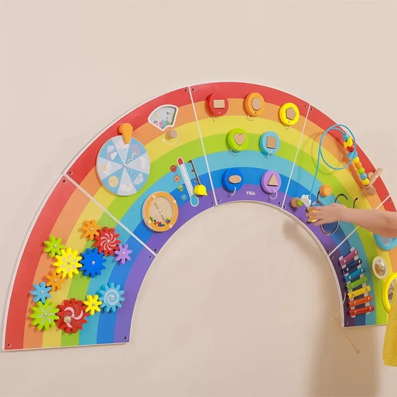 Kindergarten corridor wall toys, children's educational early education, cartoon animal operation board