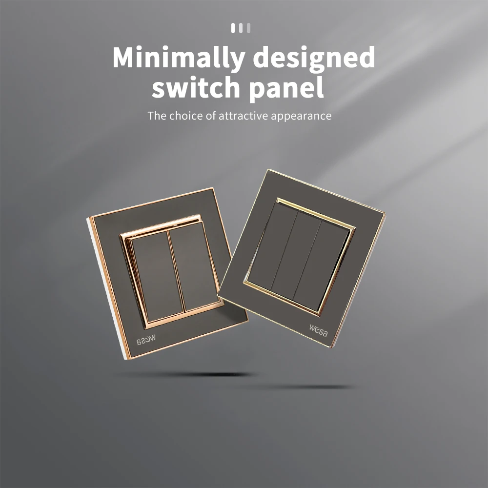 أسود كلاسيكي 250 فولت لوحة أكريليك 16A التيار المتناوب 3 عصابة 1 طريقة الجدار الروك التبديل تشغيل/إيقاف مثبطات اللهب الاتحاد الأوروبي القياسية زر مفتاح الإضاءة #2