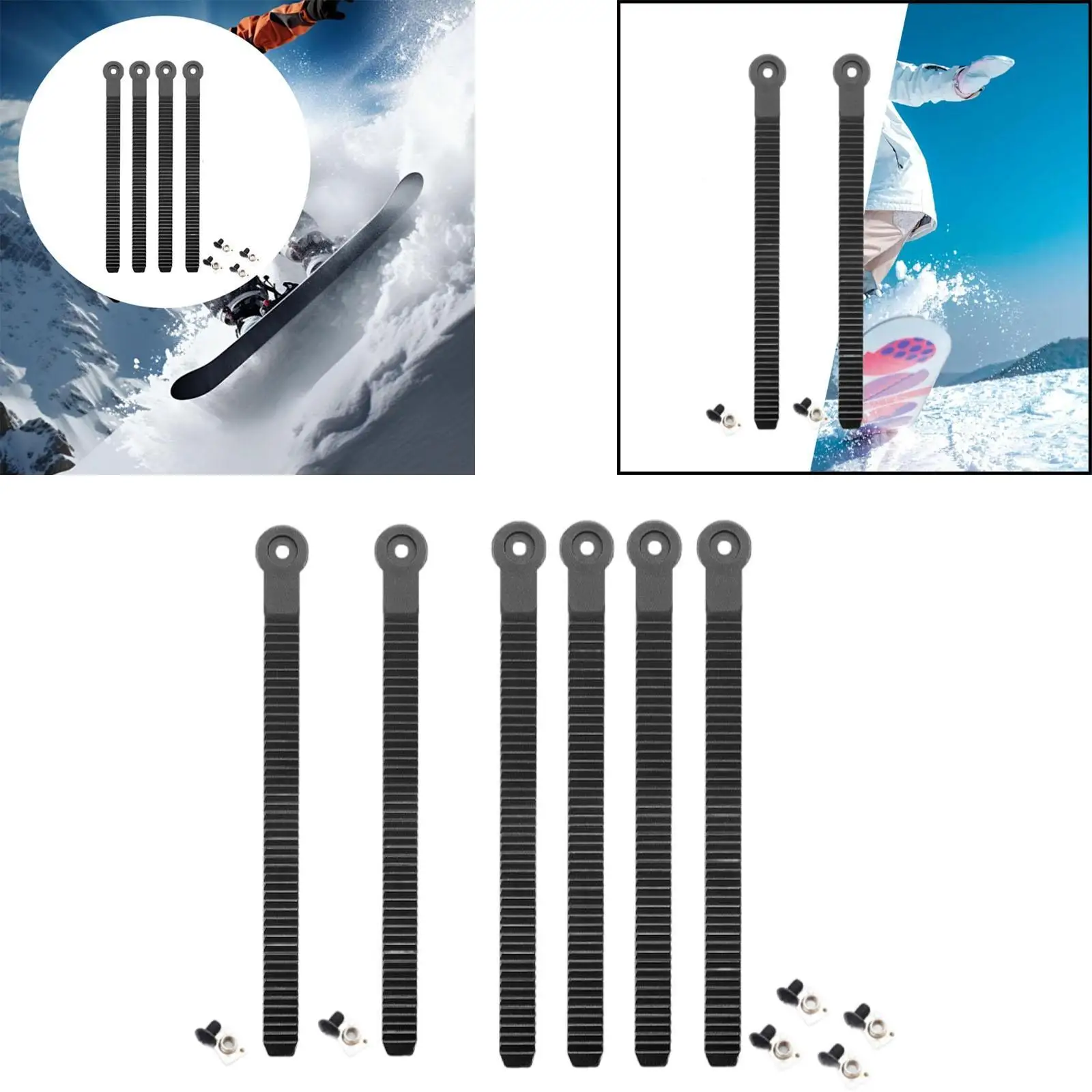 

Snowboard Bindings Parts Accessories Holder ABS Strap Fixing for Ski Boot and Skating Sports Repair