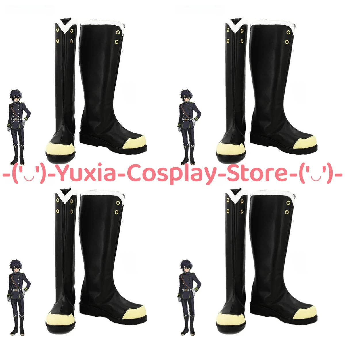 

Юксиакосплей! Серафим Конца Yuichiro Hyakuya, обувь для косплея, реквизит для персонажей аниме, ботинки из искусственной кожи, костюм для Хэллоуина