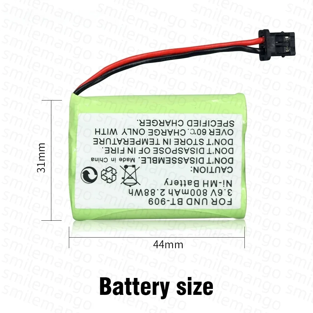 3.6V 3 * AAA  NI-MH Battery Pack 800mAh Capacity for Uniden BT909 BT1001 BT1004 DECT 1500 Cordless Phone Rechargeable Batteries