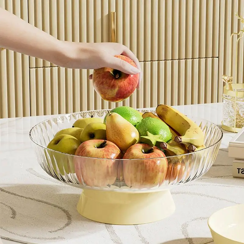 Stylish Fruit Tray Centerpiece Holder Bowl Transparent Fruit Tray For Table Durable Fruit Basket Dessert Serving Bowl Tray