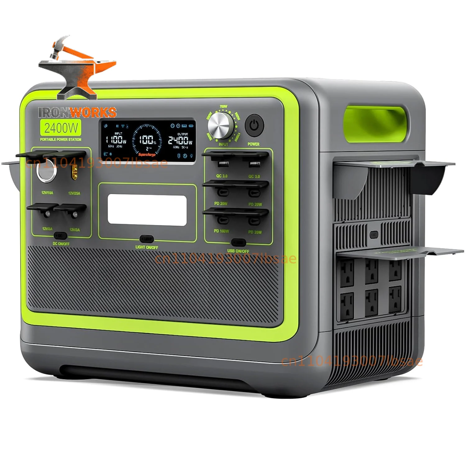 F2400 Portable Power Station 2400W (4800W Peak), 2048Wh LiFePO4 Battery Solar Generator with 1100W AC & 500W