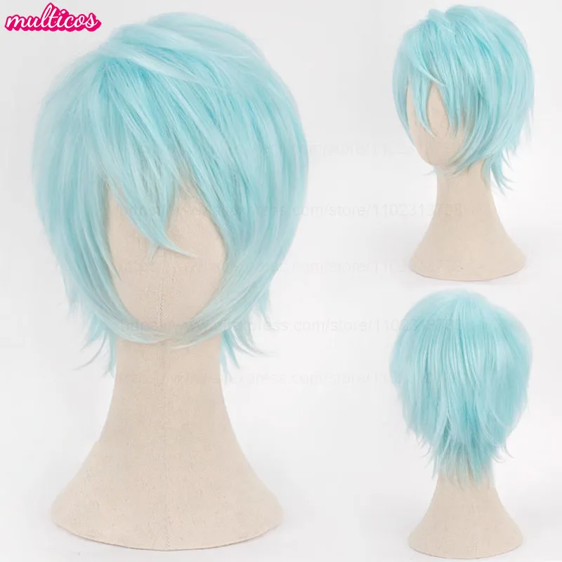 Farben Kurze Gerade Cosplay Perücke Layered Shaggy Flauschig Rot Rosa Braun Grün Blau Hitzebeständige Kunsthaar Party Anime Perücken – Detail 28
