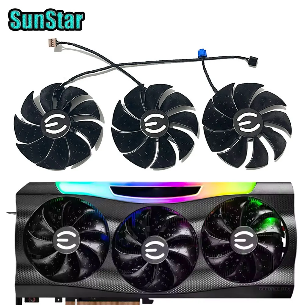 

New original RTX3080 RTX3070 PLD09220S12H T129215SU 87MM GPU Cooler Fan Replacement For EVGA RTX 3070 3080TI 3090 FTW Video Card
