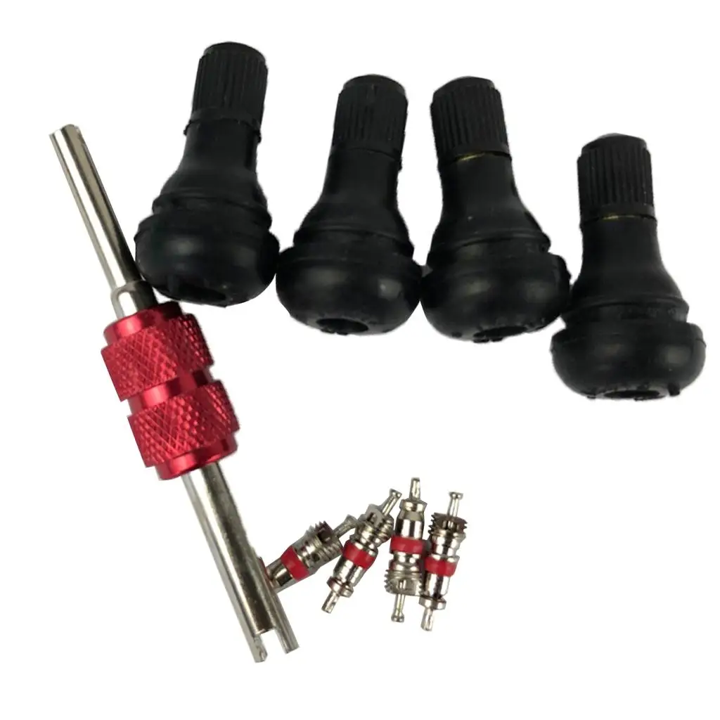 Snap in Valve Tire Valve Metal TR412 Brass Stem Tool Kit Tire Plug Set for Quick Repair on Car Truck ATV