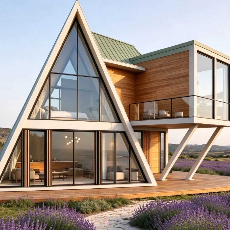 Prefab Triangle Tiny Home — Turnkey A-Frame Glamping Cabin for Short-Term Rental Income & Vacation Resort