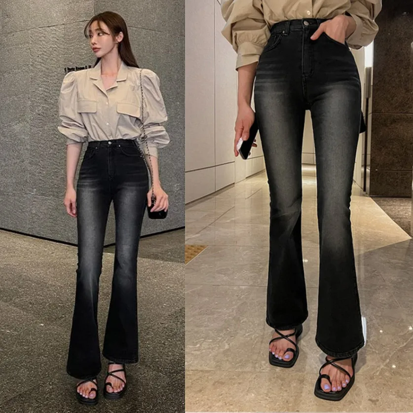 

Comfortable High Waist Straight Leg Jeans Women's Premium Denim Jeans Slimming Slim Fit Waed out Light Blue Jeans