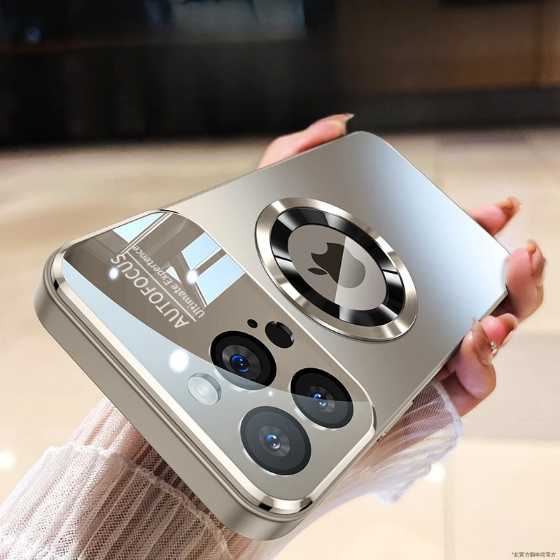 Luxo cor metálica fosco magnético caso de telefone para iphone 17 pro max ar 15 14 13 12 11 16 pro max plus para magsafe telefone capa