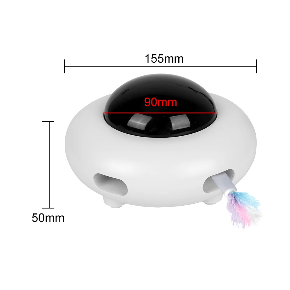 Automatic Pet Supplies UFO Pet Turntable Catching Interactive Electric Cat Toy Replaceable Feather Cat Entertainment Toys