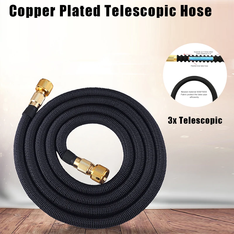 Expandable Garden Hose - Heavy Duty Superior Strength  4 -Layer Latex Core - Extra Strong Brass Connectors water hose