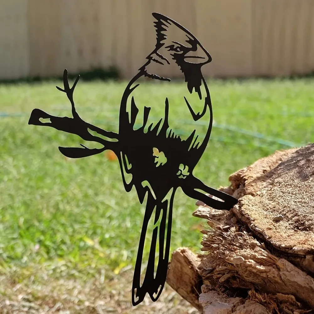 CIFBUY Robin Bird Iron Metal Wall Sculpture Exquisite Natural Yard Ornament Enchanting Outdoor Garden Tree Collectible Figurine