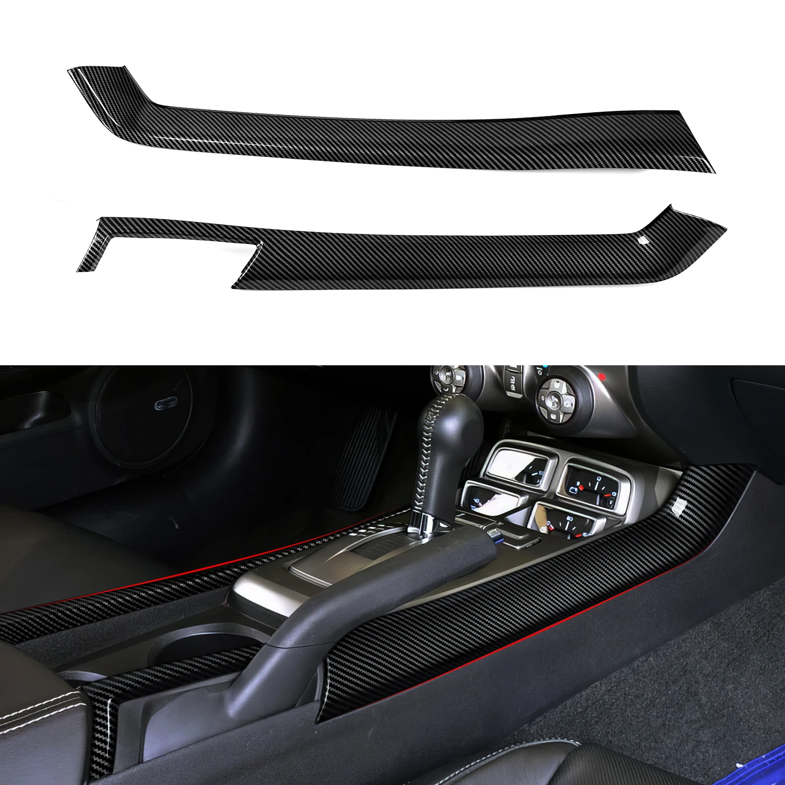 

ABS Car Center Console Gear Shift Side Trim Strip Carbon Fiber Interior Sticker For Chevrolet Camaro ZL1 2010-2015 Accessories