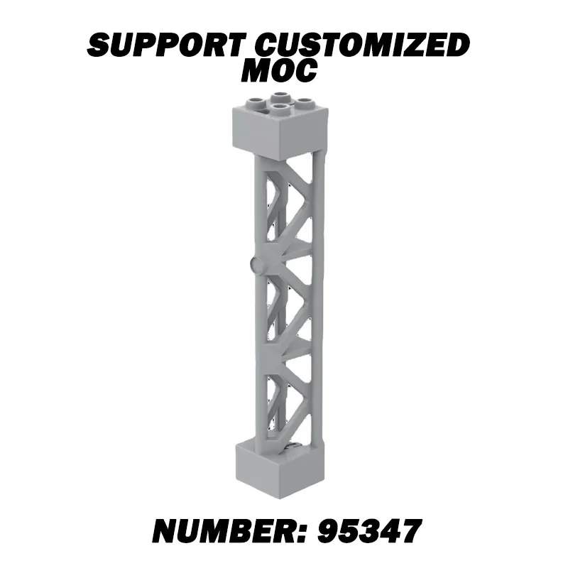 Moc Bouwstenen 58827 95347 Telegraafpaal Ijzeren Frame Ondersteuning 2x2x10 Balder DIY Bricks Compatibel met Architectuur Speelgoed 50g