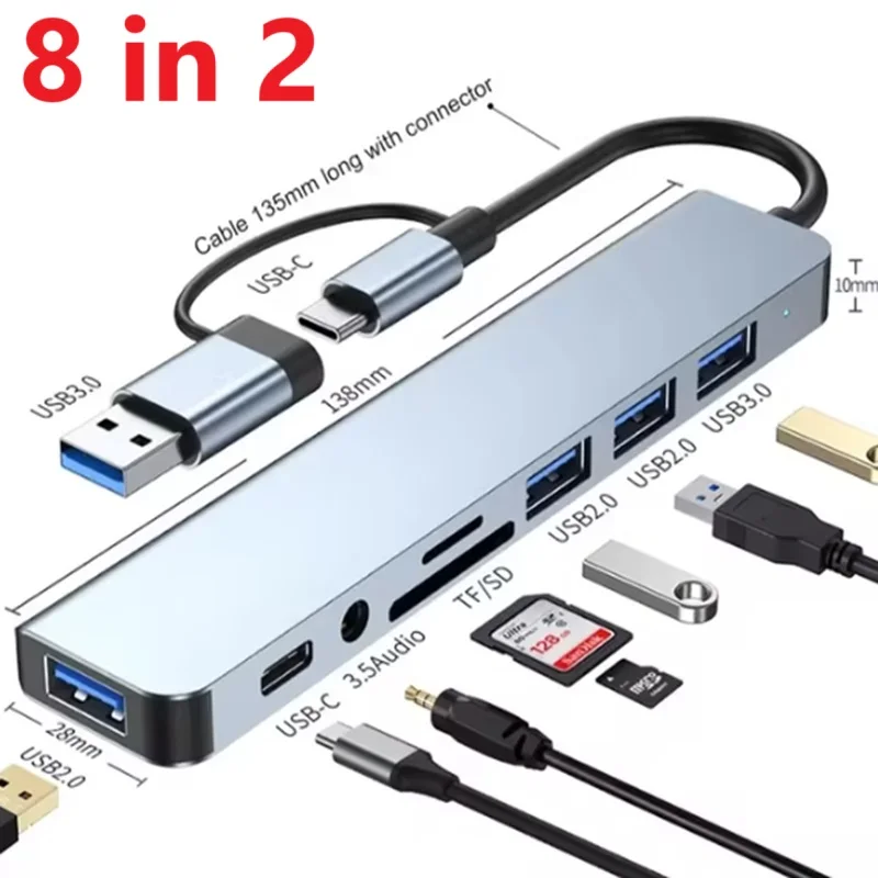 USB C HUB Concentrator Card Reader Audio USB 3.0 HUB Splitter Type C to USB OTG Adapter USB Dock Station For MacBook Air PC