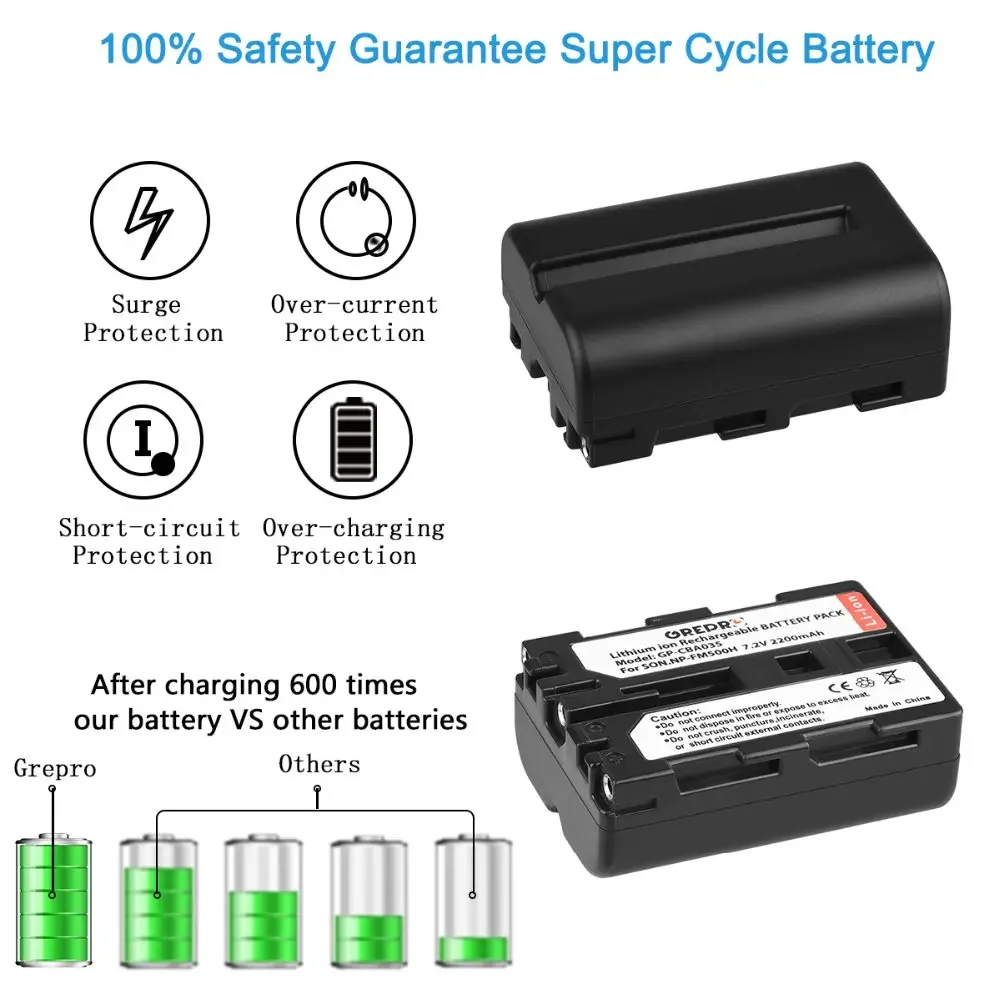 NP-FM500H NP FM500H Battery + LCD USB Charger for Sony Alpha A58 DSLR-A350A300 A350 A450 A500 A550 A560 A580 A700 A99 A850
