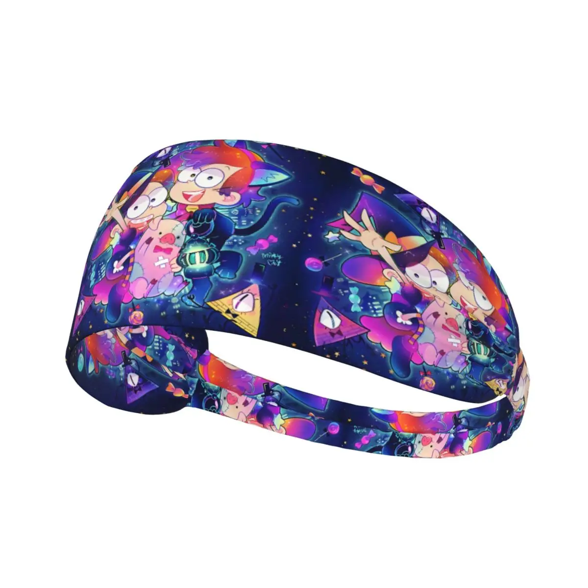 

Гравити Фолз комедийная повязка на голову из сериала для женщин и мужчин, нескользящая повязка на голову в стиле аниме с милым мультяшным рисунком, влагоотводящая повязка для тренировок для бега