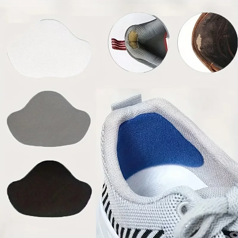 4‑Pcs Self‑Adhesive Heel Repair Patches, No‑Sew Sneaker Heel Protectors for Anti‑Chafing & Hole Repair, Fit for Inner Heels