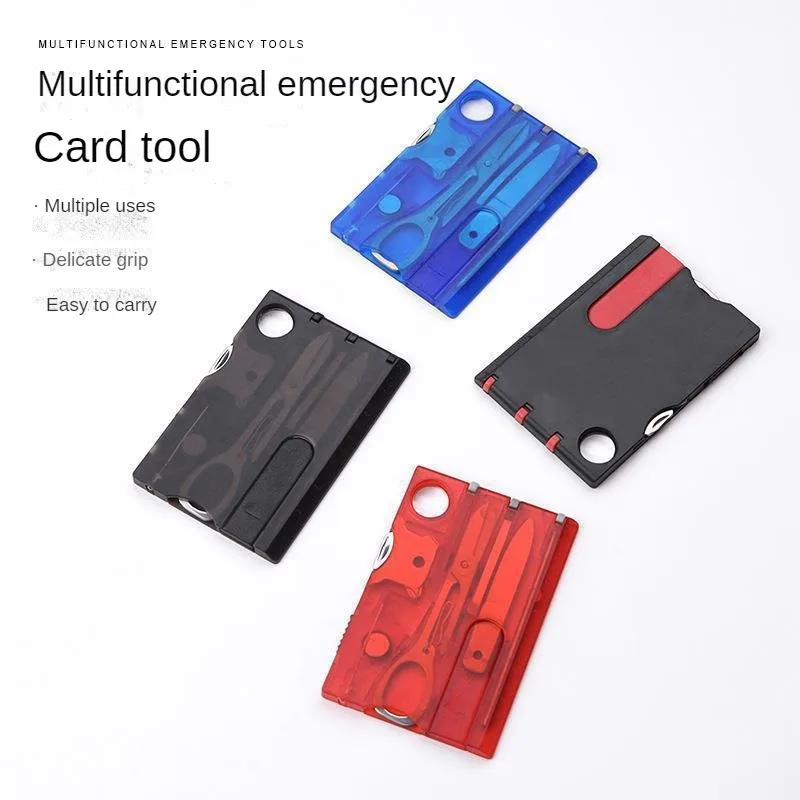 10 In 1 Draagbare Wandelkaarten Zak Creditcard Draagbare Multi-Tools Outdoor Survival Kampeeruitrusting Edc Gereedschapsuitrusting