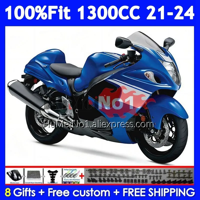 Glossy Blue Injection Body For SUZUKI GSXR1300 Hayabusa GSXR 1300 CC 21 22 23 24 129No.20 GSXR-1300 2021 2022 2023 2024 Fairing