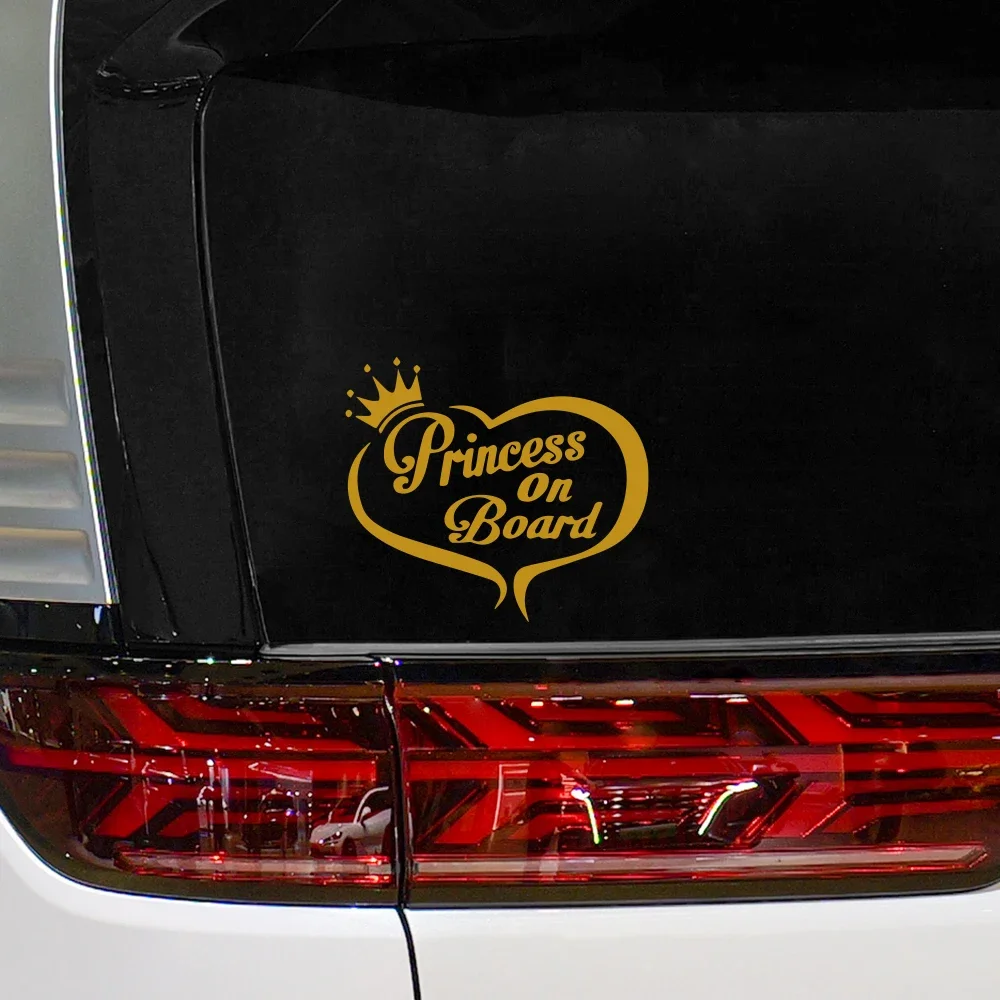 Car Stickers Love Crown Princess On Board Pattern Vinyl Decals Driving Safety Warning Sign Sticker Car Decoration Accessories