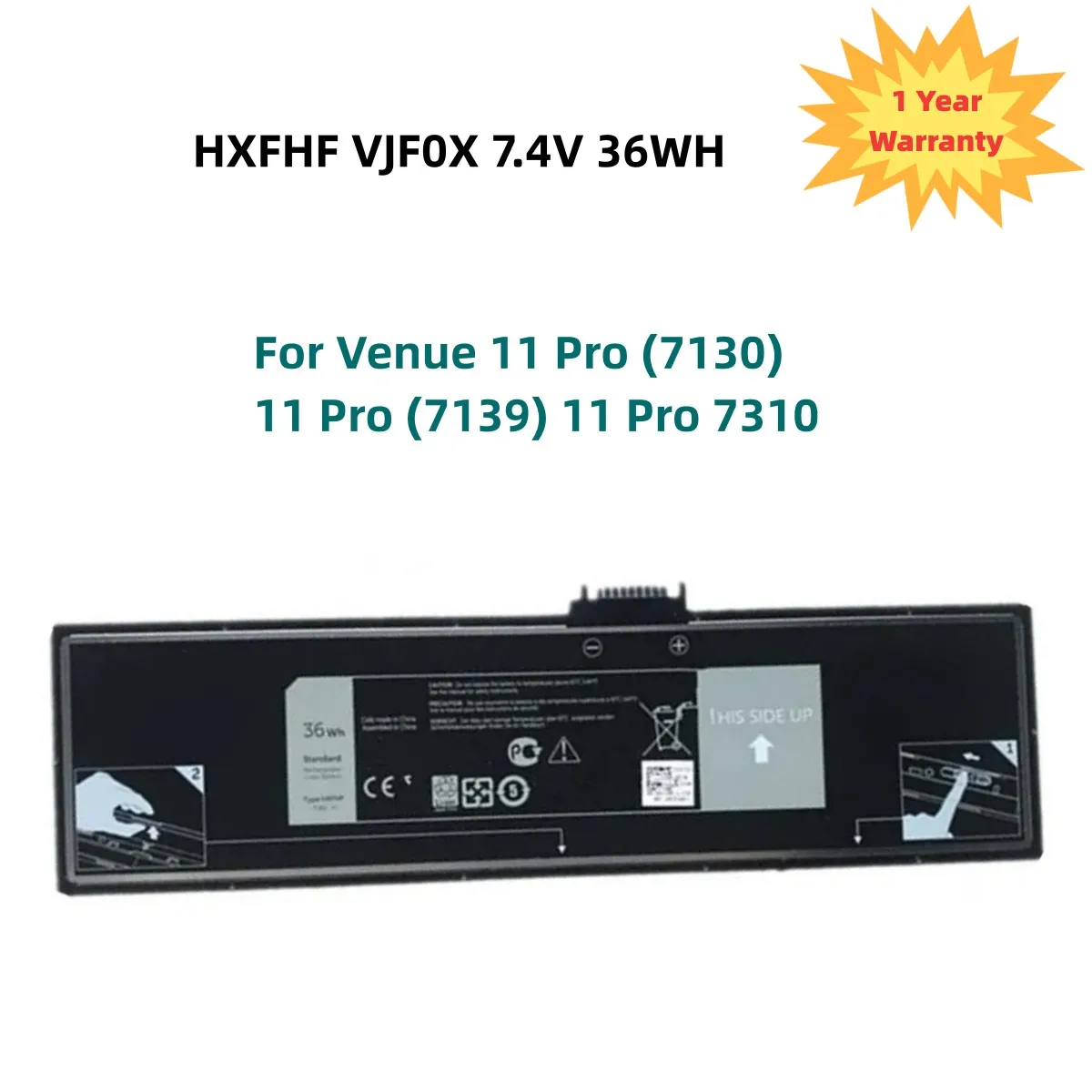 

Аккумулятор для ноутбука HXFHF для Venue 11 Pro (7130) 11 Pro (7139) 11 Pro 7310 HXFHF VJF0X 7,4 в 36 Втч