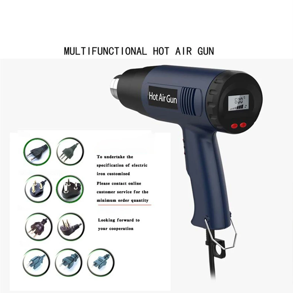 2000W Heat Gun Professional Hot Air Gun Adjustable Temperature 60-600℃  for DIY Stripping Paint Shrinking Electronic Repair Film