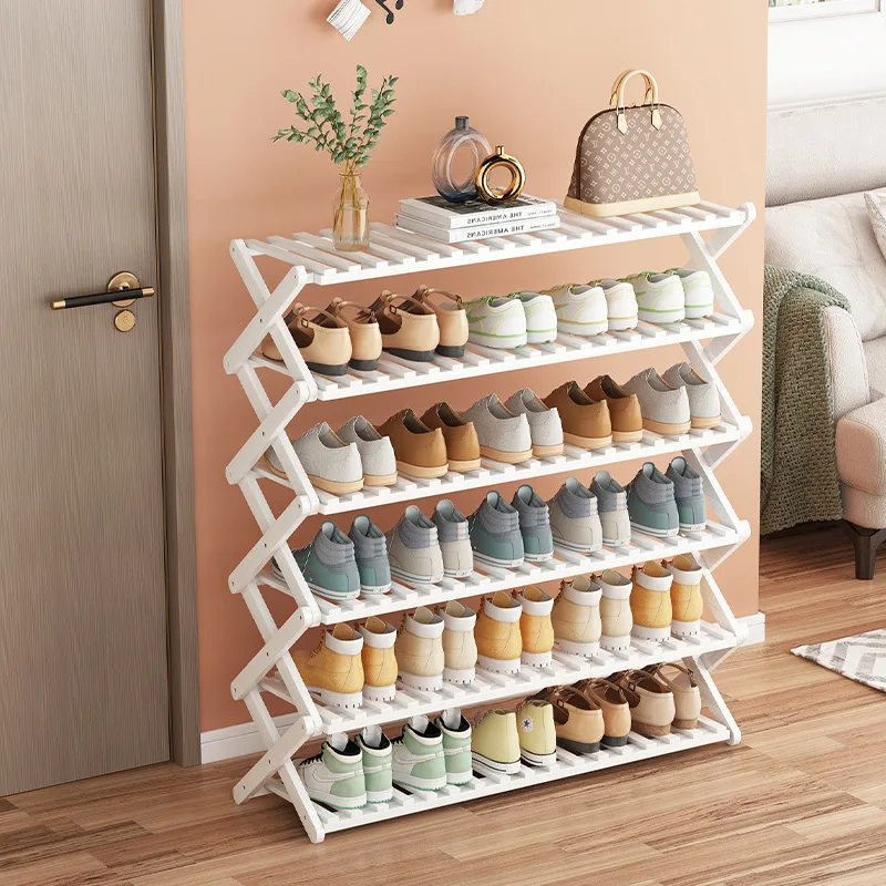 

Foldable Shoe Rack No Assembly Dustproof Entryway Shoe Organizer Multi-Layer Storage Shelf