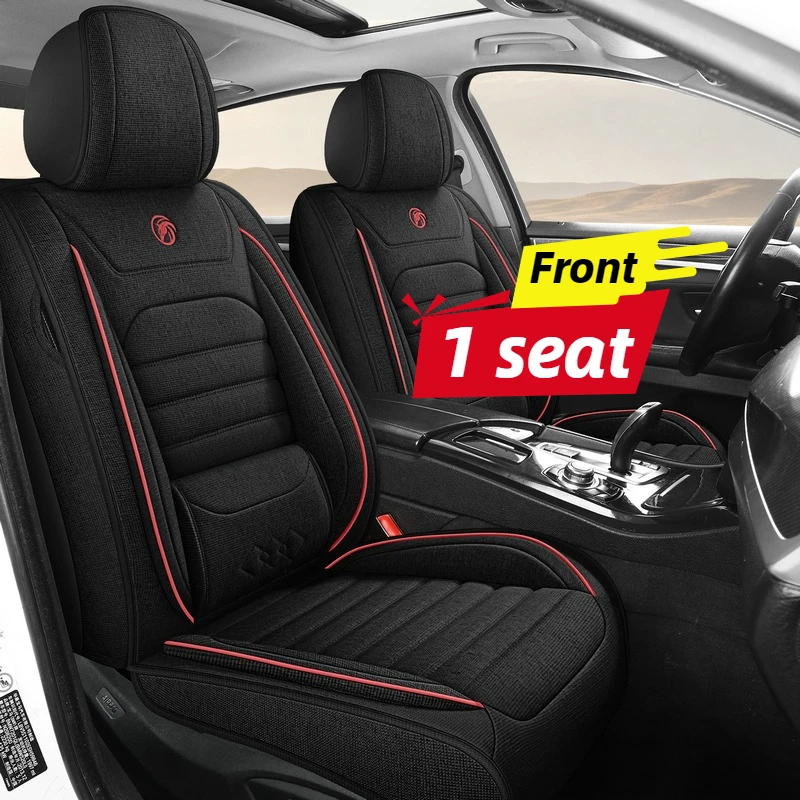 Universal Car Front Seat Cover, Single Seat, with Comfortable Upgraded 3D Fixed Lumbar Support Design, Fully Enclosed Car Seat Cover, Suitable for All Seasons, Easy to Care For, Fits Most Car Front Seats, an Excellent Choice for Autumn and Winter Car Interior Decoration and Protection