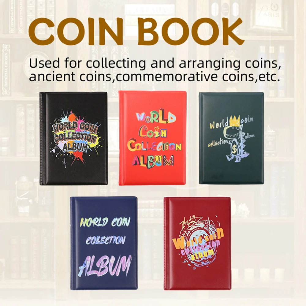 120 Coins Storage Book Commemorative Coin Collection Album Holders Collection Volume Folder Hold Multi-Color Empty Coin Books